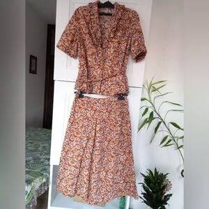 Vintage Floral Skirt Set
